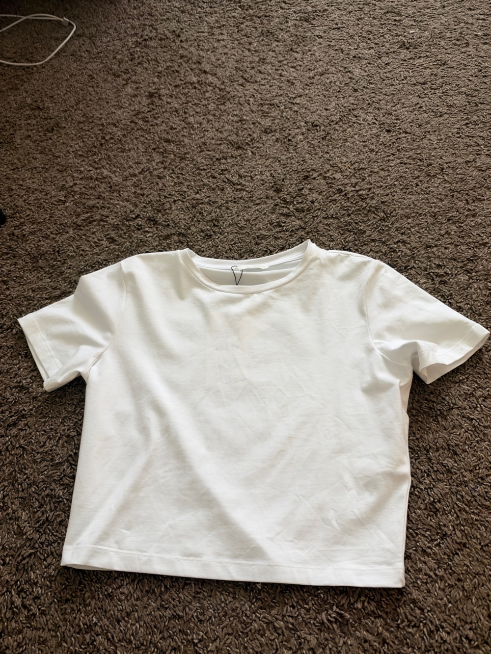 Zara White Short Sleeve Crewneck Tee